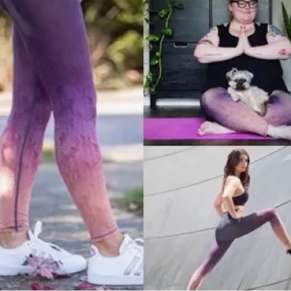 Ar-33 Purple/Pink Ombre High Rise Legging Yoga Pants Sz L NWOT - Picture 2 of 6